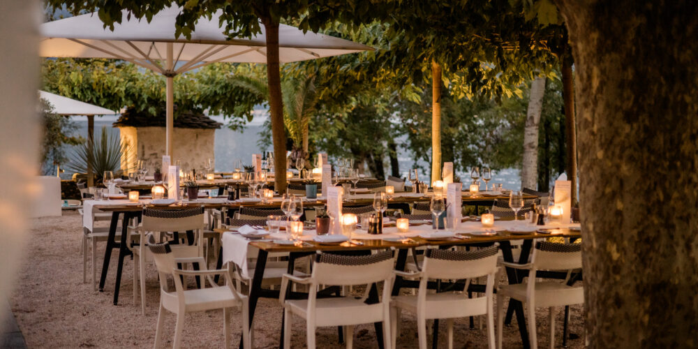 Gedeckte Hochzeitslocation Hotel Giardino Lago Terrasse