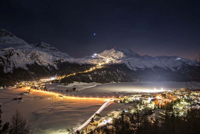 ENGADIN St. Moritz: Snow Night Corvatsch